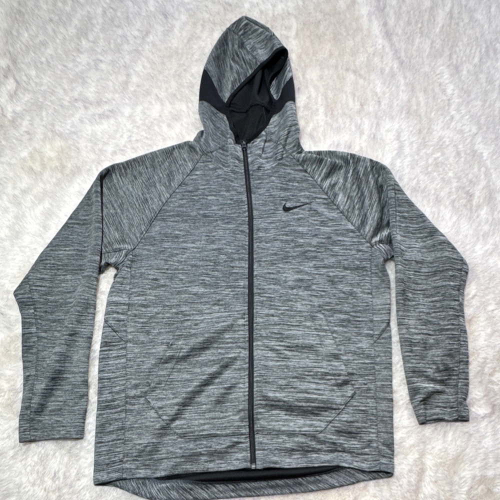 Nike Dri-FIT Gray Full Zip Hoodie Size L AT3232-032